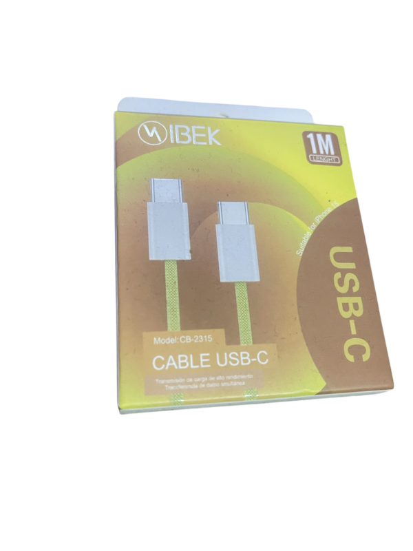 Cable Usb C a C Color Clarito Mallado 1m - Imagen 2